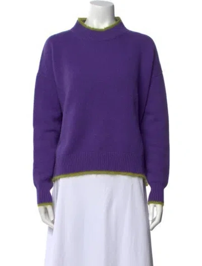Pre-owned Marni Virgin Wool Mock Neck Sweater In Purple