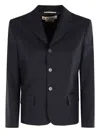 Marni Virgin-wool Notched-lapel Blazer In Black