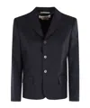 Marni Classic Blue Wool Jacket With Signature Stitching In Blue