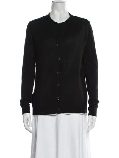 Pre-owned Marni Virgin Wool Open Front Sweater In Black