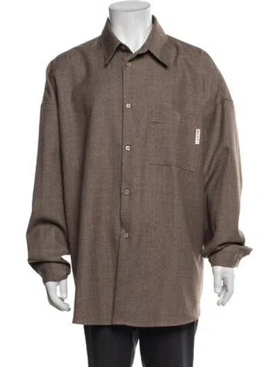 Pre-owned Marni Virgin Wool Overcoat In Brown