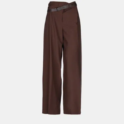 Pre-owned Marni Virgin Wool Trousers 40 In Brown