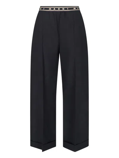 Marni Virgin Wool Pants In Black