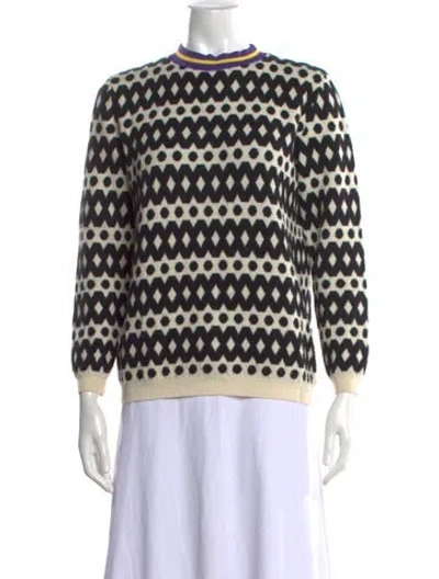 Pre-owned Marni Virgin Wool Patterned Sweater In Black