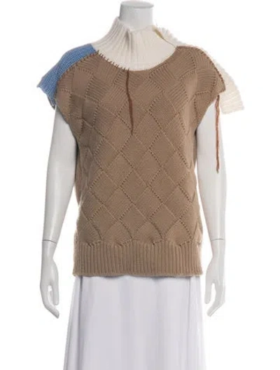 Pre-owned Marni Virgin Wool Patterned Sweater In Brown