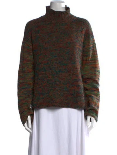 Pre-owned Marni Virgin Wool Patterned Sweater In Green