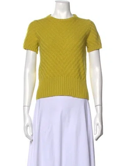 Pre-owned Marni Virgin Wool Patterned Sweater In Yellow