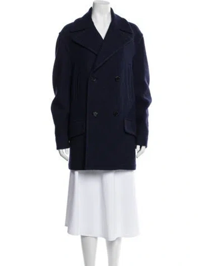 Pre-owned Marni Virgin Wool Peacoat In Blue