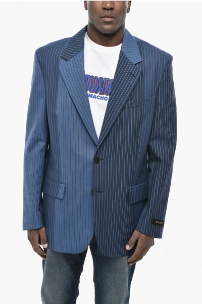 Marni Virgin Wool Pinstripe Blazer With Flap Pockets In Multi