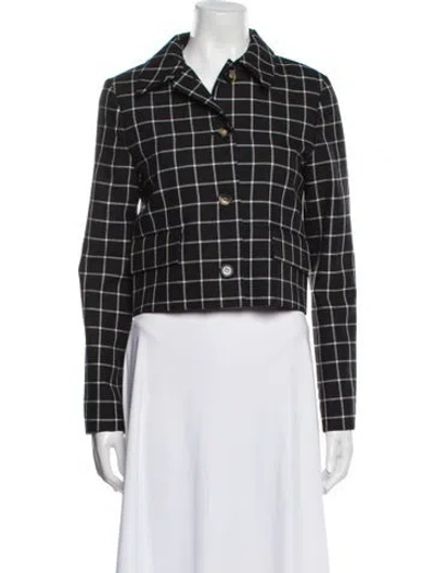 Pre-owned Marni Virgin Wool Plaid Print Blazer In Black