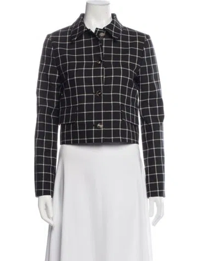 Pre-owned Marni Virgin Wool Plaid Print Blazer In Blue