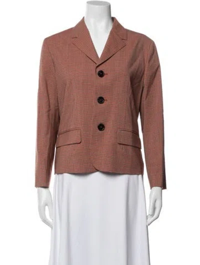 Pre-owned Marni Virgin Wool Plaid Print Blazer In Red