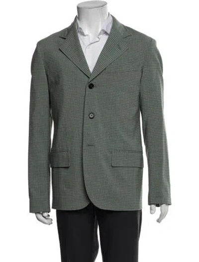 Pre-owned Marni Virgin Wool Plaid Print Blazer W/ Tags In Green