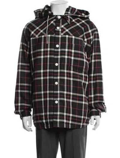 Pre-owned Marni Virgin Wool Plaid Print Jacket In Black