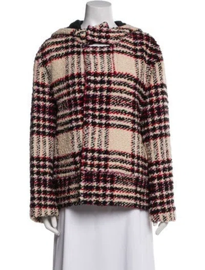 Pre-owned Marni Virgin Wool Plaid Print Jacket In Neutral