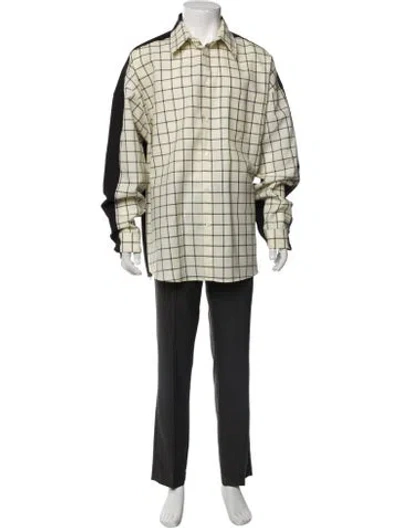 Pre-owned Marni Virgin Wool Plaid Print Shirt In Neutral