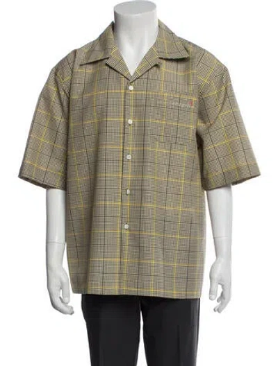 Pre-owned Marni Virgin Wool Plaid Print Shirt W/ Tags In Brown