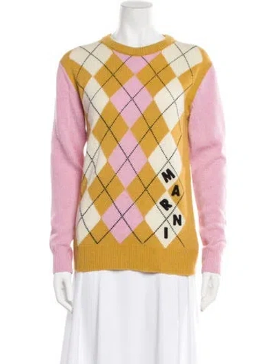 Pre-owned Marni Virgin Wool Plaid Print Sweater In Multi
