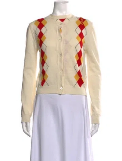 Pre-owned Marni Virgin Wool Plaid Print Sweater In Neutrals