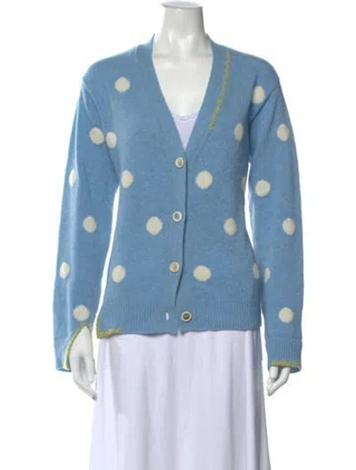 Pre-owned Marni Virgin Wool Polka Dot Print Sweater In Blue