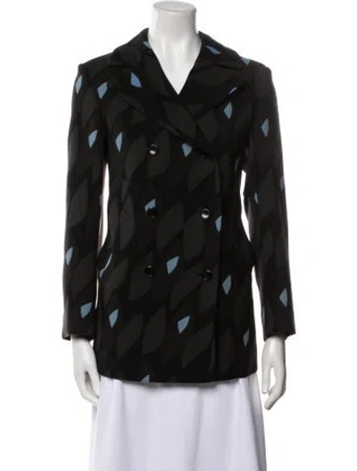 Pre-owned Marni Virgin Wool Printed Blazer In Black