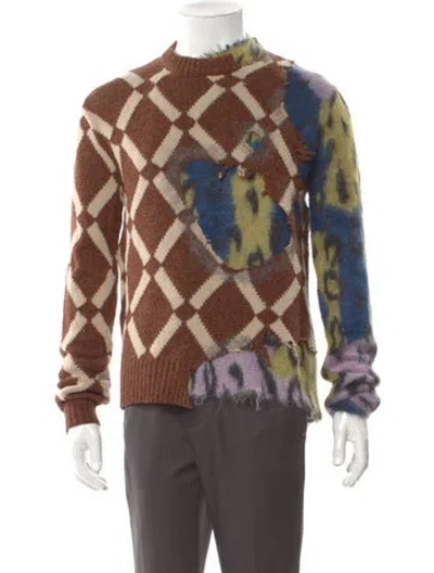 Pre-owned Marni Virgin Wool Printed Pullover In Brown