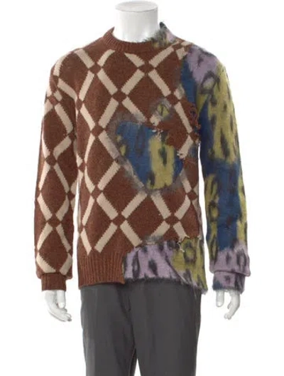 Pre-owned Marni Virgin Wool Printed Pullover W/ Tags In Blue