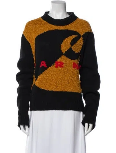 Pre-owned Marni Virgin Wool Printed Sweater In Black