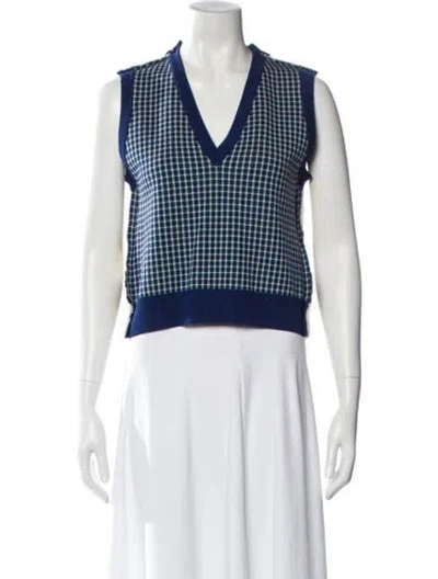 Pre-owned Marni Virgin Wool Printed Sweater In Blue