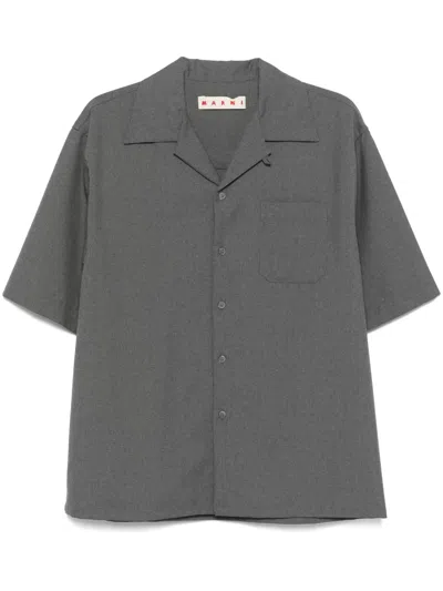 Marni Virgin Wool Shirt In Grey