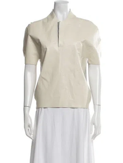 Pre-owned Marni Virgin Wool Short Sleeve Polo In Neutrals