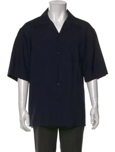 Pre-owned Marni Virgin Wool Short Sleeve Shirt In Black