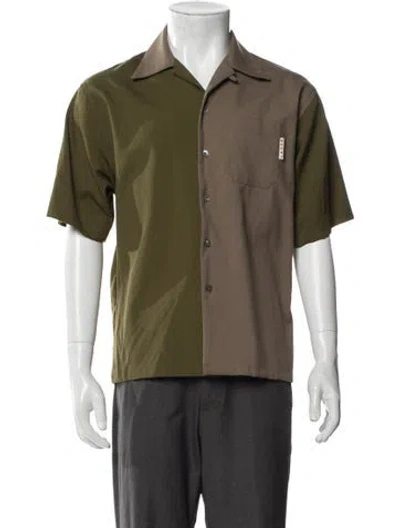 Pre-owned Marni Virgin Wool Short Sleeve Shirt In Green