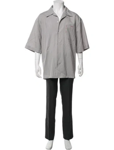 Pre-owned Marni Virgin Wool Short Sleeve Shirt In Grey