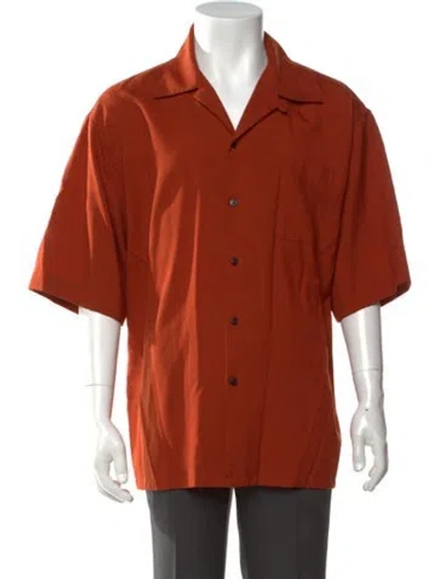 Pre-owned Marni Virgin Wool Short Sleeve Shirt In Orange