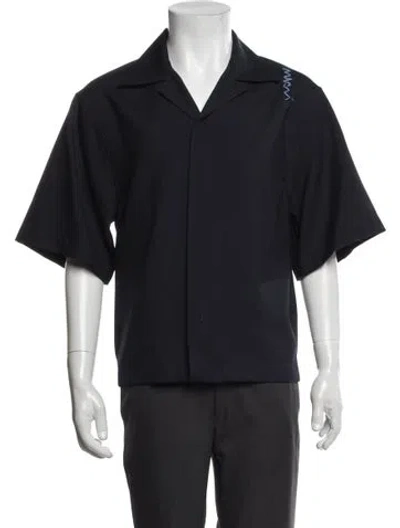 Pre-owned Marni Virgin Wool Short Sleeve Shirt W/ Tags In Blue