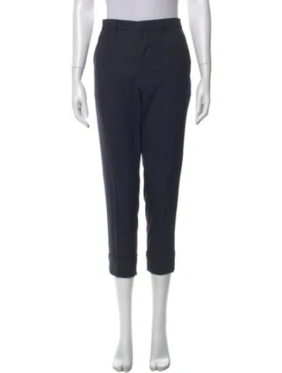 Pre-owned Marni Virgin Wool Skinny Leg Pants In Blue
