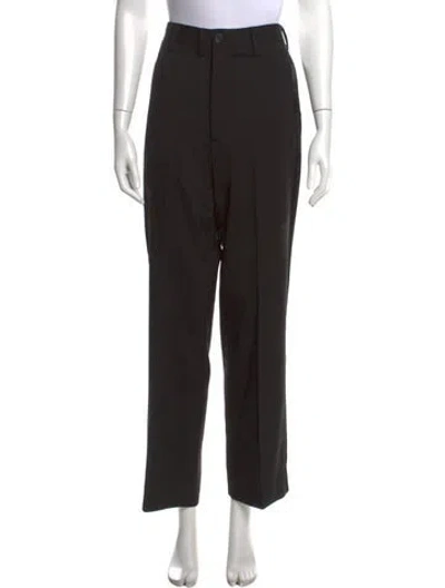 Pre-owned Marni Virgin Wool Straight Leg Pants In Black