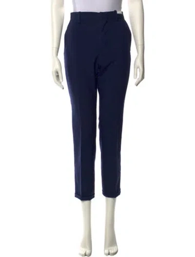 Pre-owned Marni Virgin Wool Straight Leg Pants In Blue