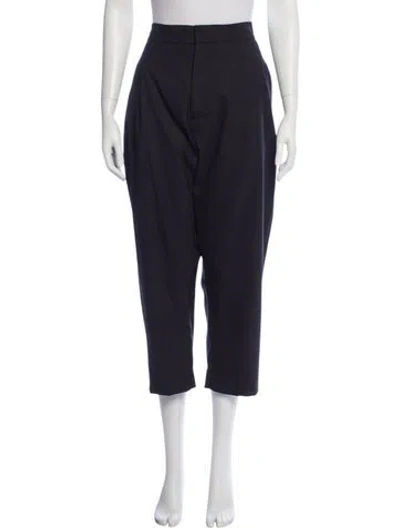 Pre-owned Marni Virgin Wool Straight Leg Pants In Blue