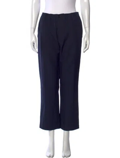 Pre-owned Marni Virgin Wool Straight Leg Pants In Blue