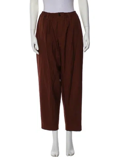 Pre-owned Marni Virgin Wool Straight Leg Pants In Brown