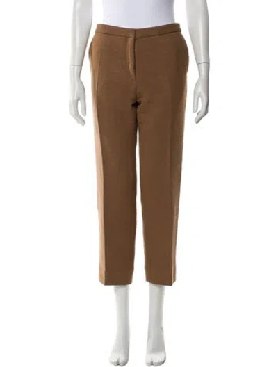 Pre-owned Marni Virgin Wool Straight Leg Pants In Brown