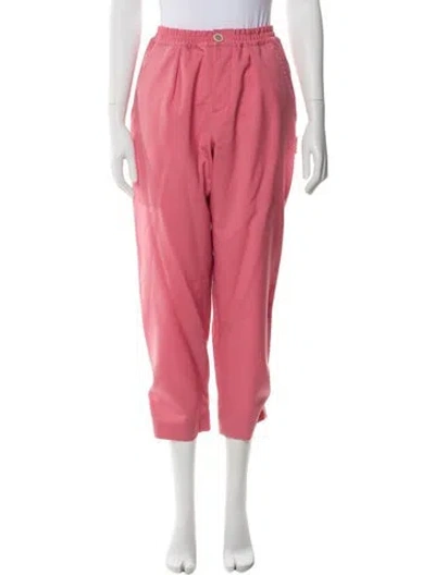 Pre-owned Marni Virgin Wool Straight Leg Pants In Pink