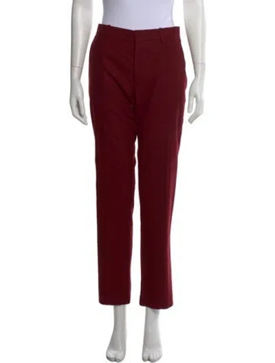 Pre-owned Marni Virgin Wool Straight Leg Pants In Red