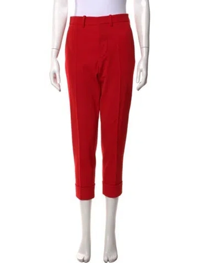 Pre-owned Marni Virgin Wool Straight Leg Pants In Red