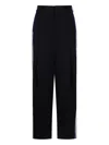Marni Navy Cropped Drawstring Trousers In Black