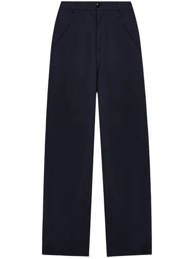 Marni Virgin-wool Straight-leg Trousers In Blue