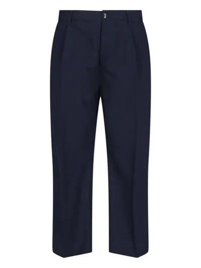 Marni Virgin Wool Straight Pants In Blue