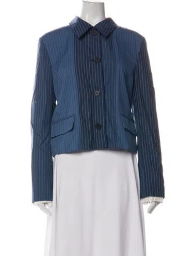 Pre-owned Marni Virgin Wool Striped Blazer In Blue